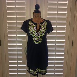 Navy dress with beading,sz small